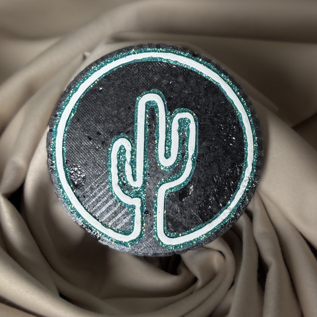 teal neon cactus