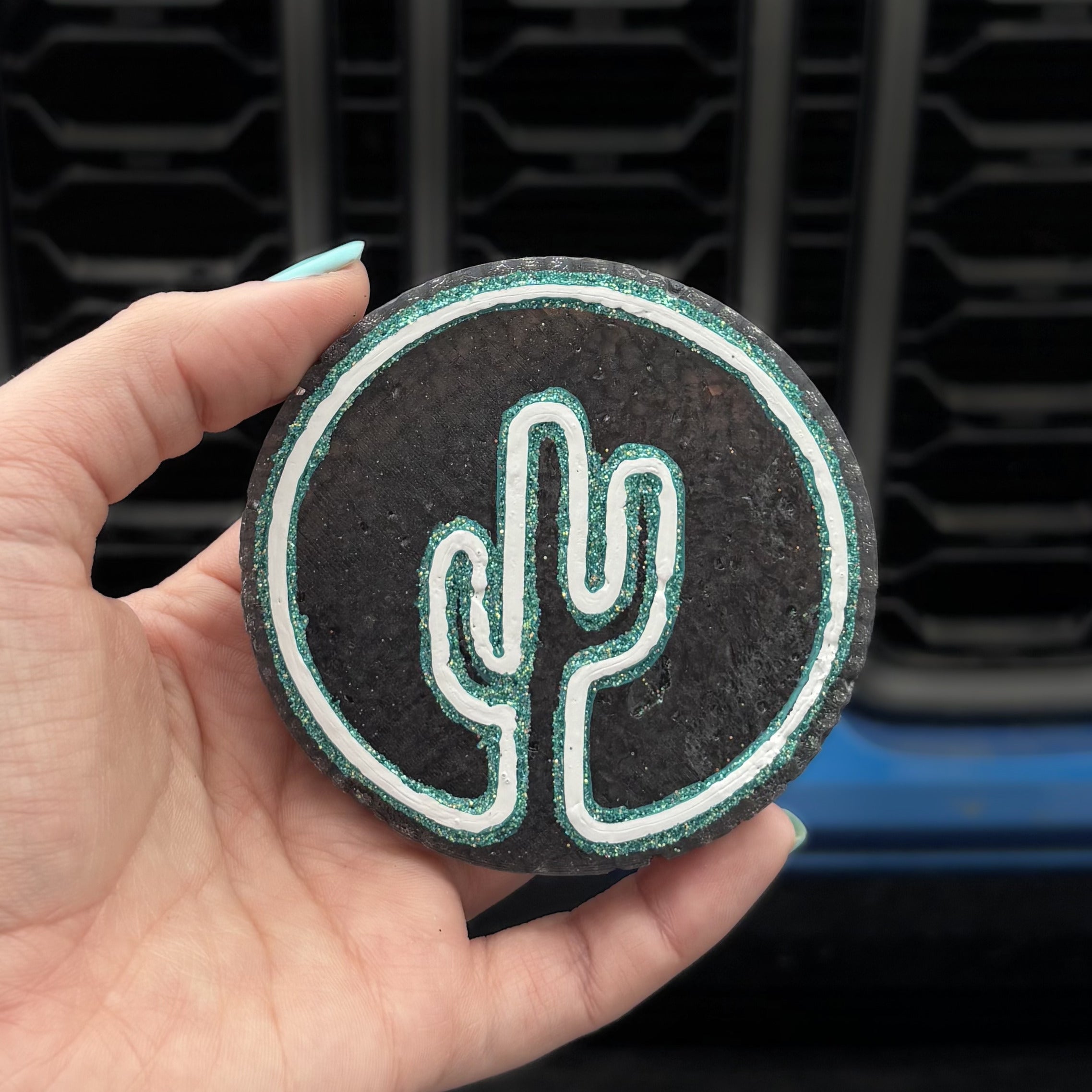 teal neon cactus