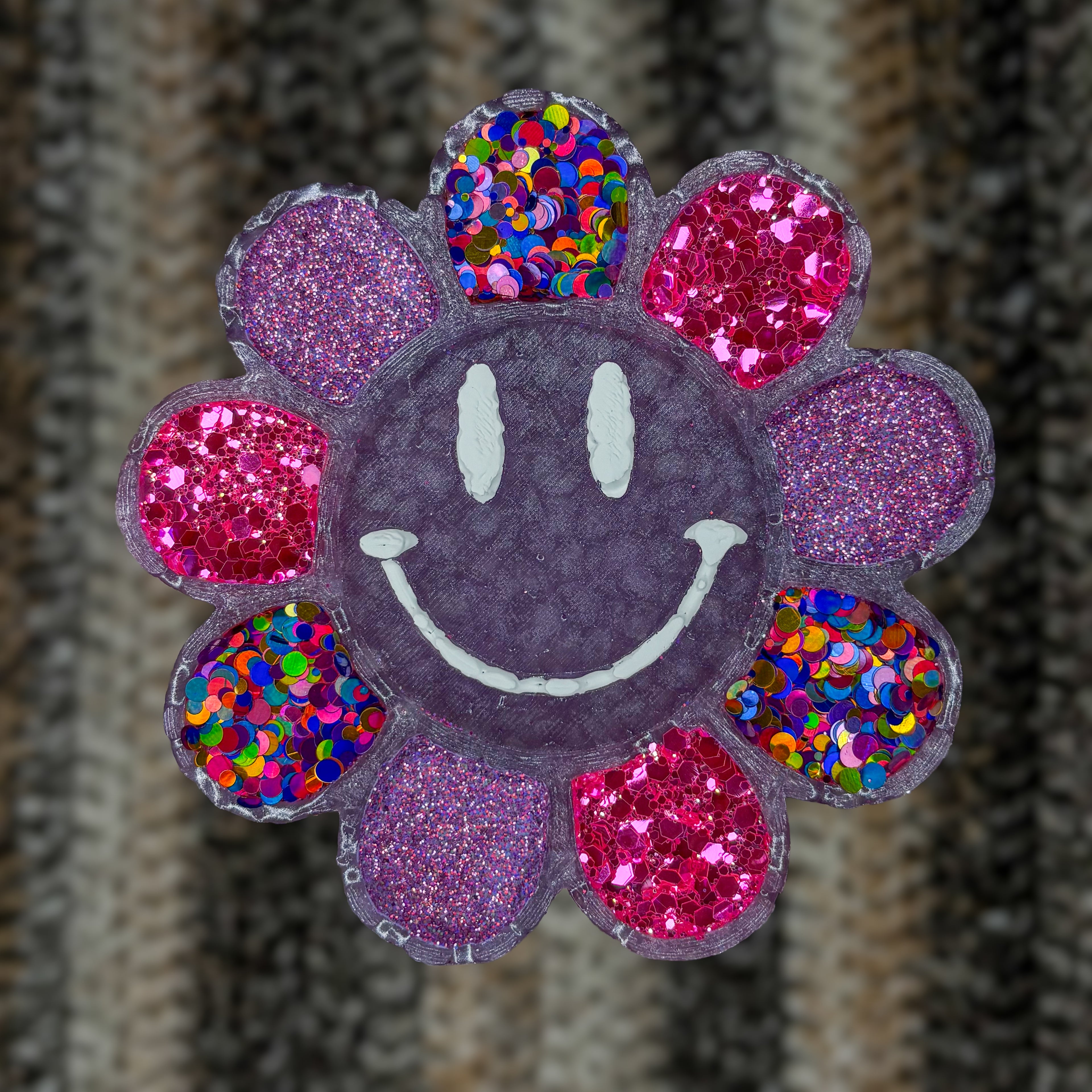purple flower smiley