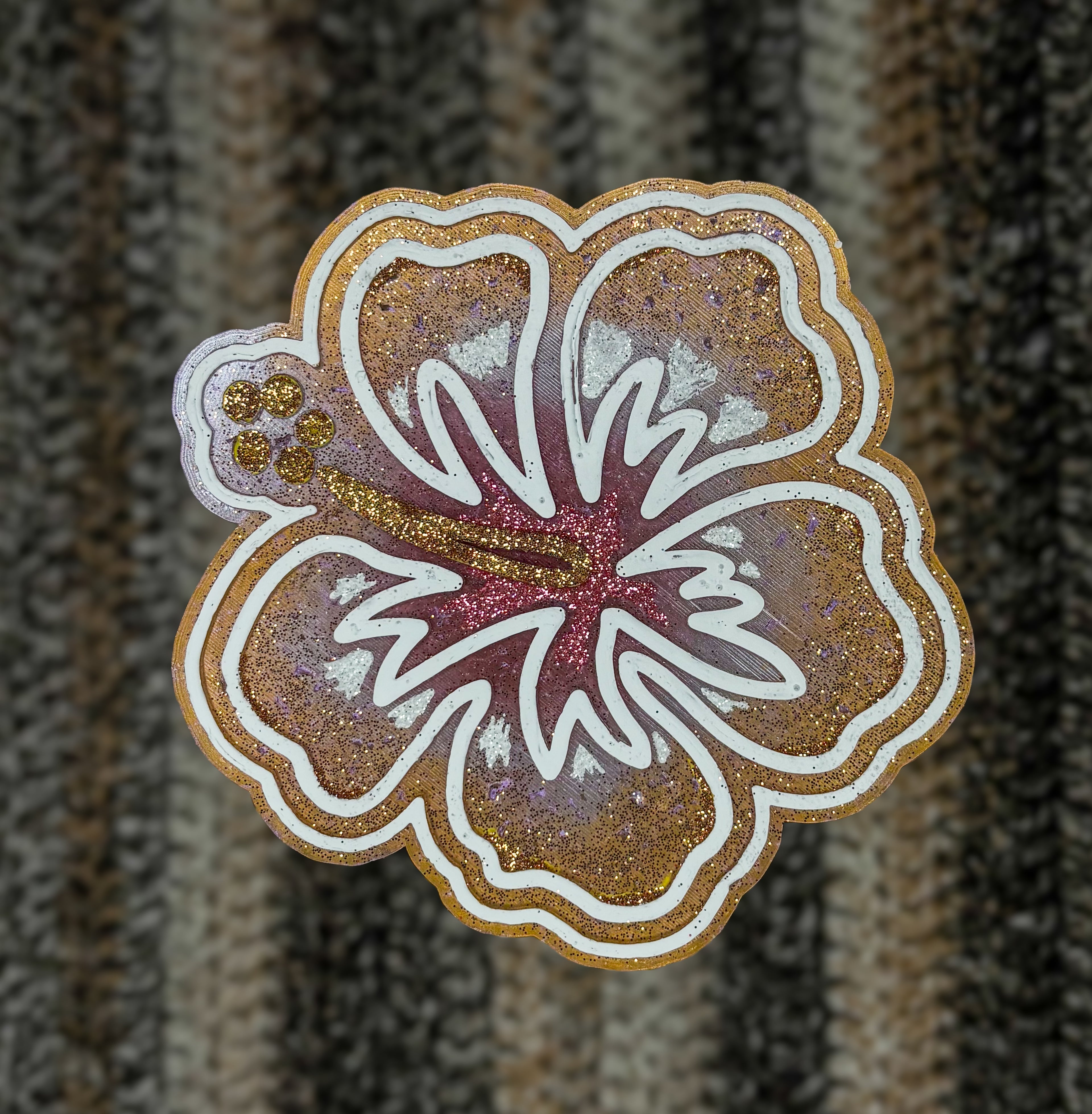 gold + pink hibiscus