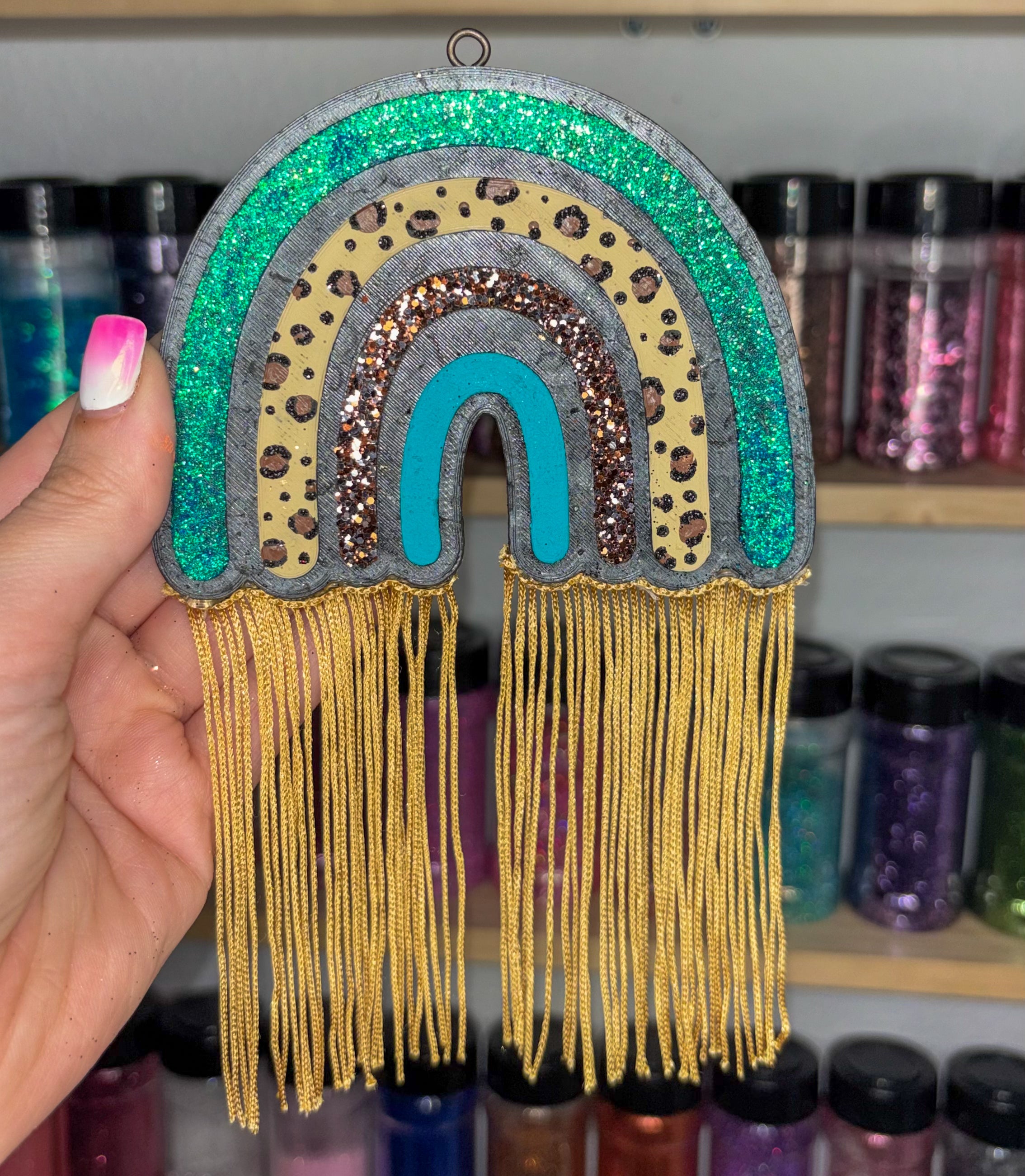 boho rainbow teal